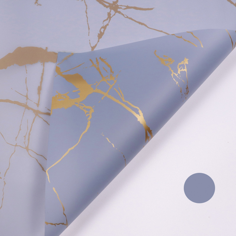 MYHC-13 Gouden marmeren patroon Plastic bloem inpakpapier
