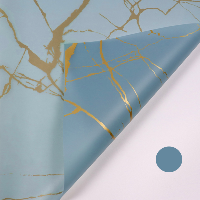 MYHC-13 Gouden marmeren patroon Plastic bloem inpakpapier