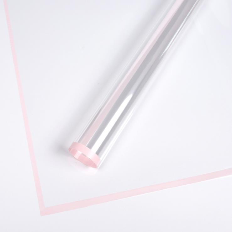 MYHC-15 Transparant inpakpapier voor plastic bloemen met monochrome rand