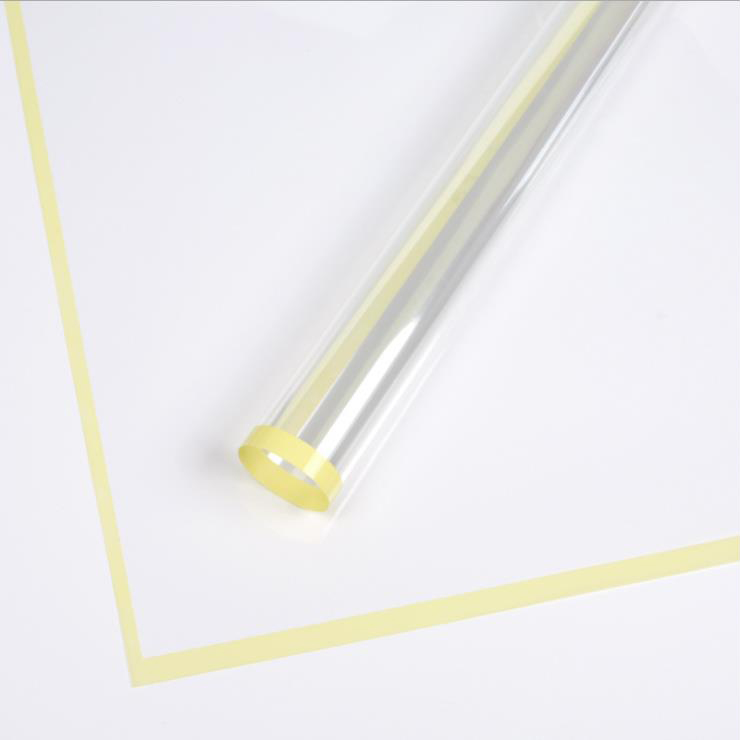 MYHC-15 Transparant inpakpapier voor plastic bloemen met monochrome rand
