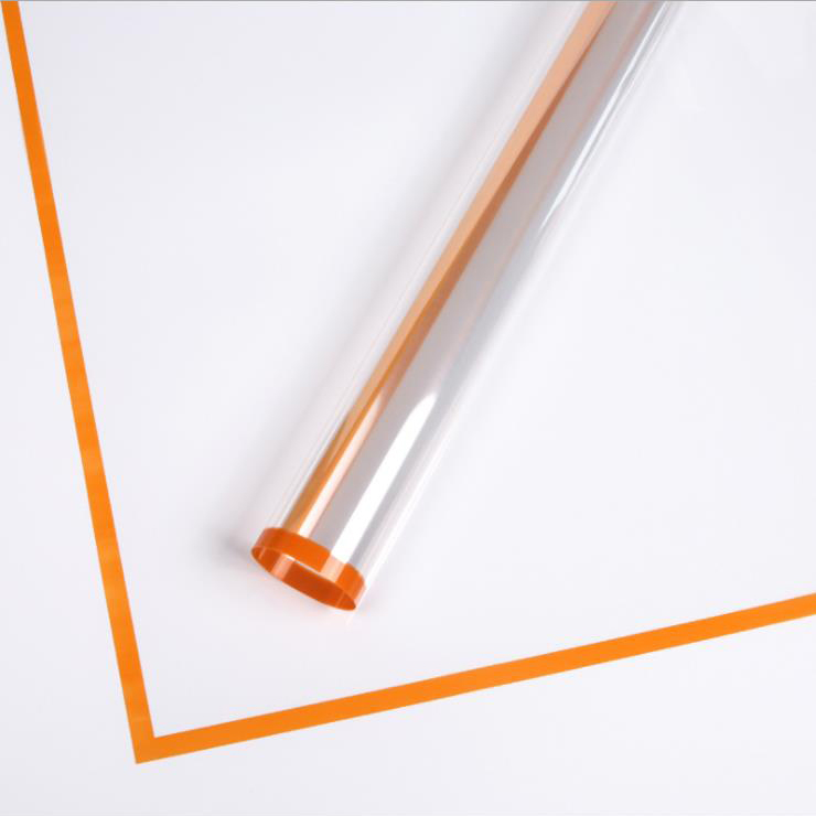 MYHC-15 Transparant inpakpapier voor plastic bloemen met monochrome rand