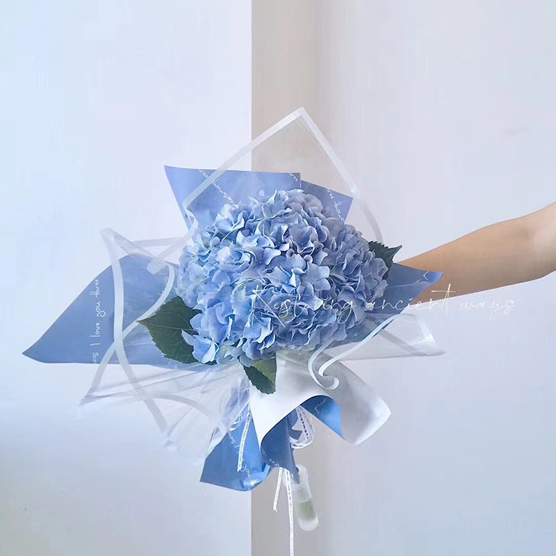 MYHC-15 Transparant inpakpapier voor plastic bloemen met monochrome rand