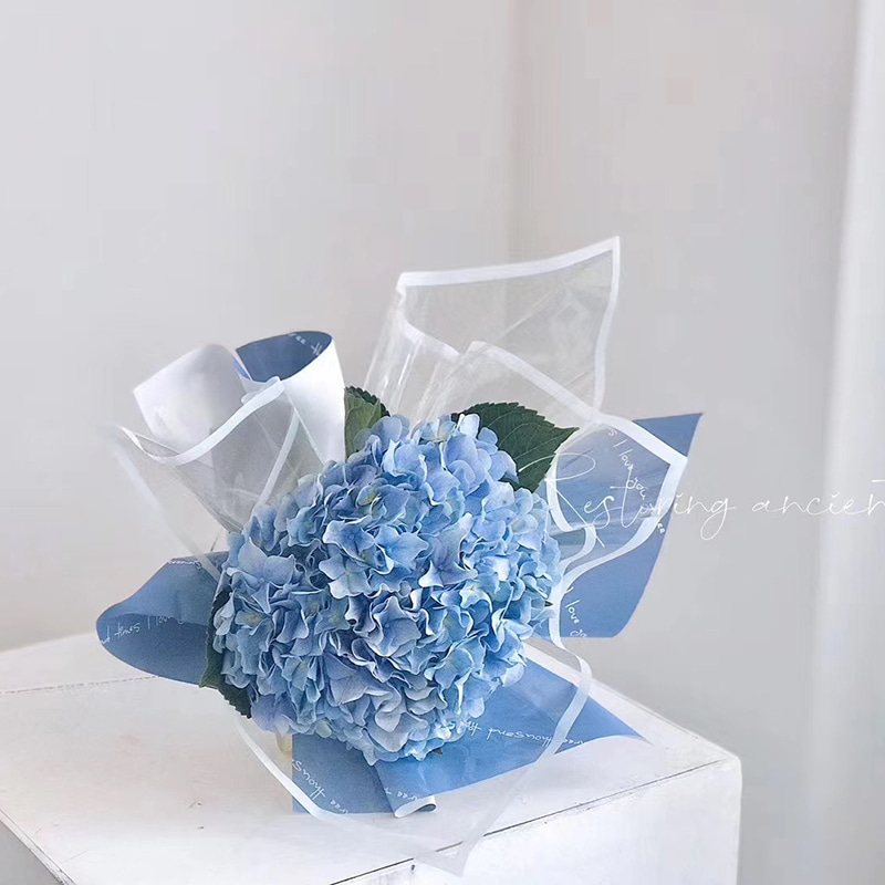 MYHC-15 Transparant inpakpapier voor plastic bloemen met monochrome rand