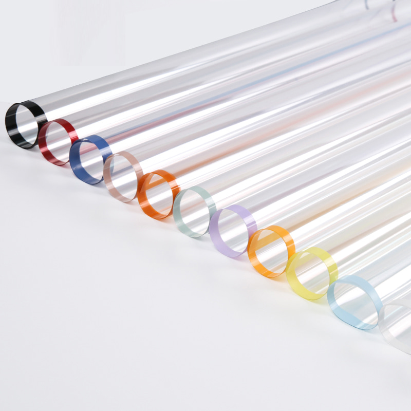 MYHC-15 Transparant inpakpapier voor plastic bloemen met monochrome rand