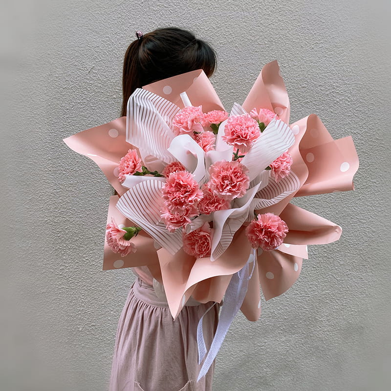 MYHC-24 Enkelzijdig inpakpapier van katoenen bloemen met stippen