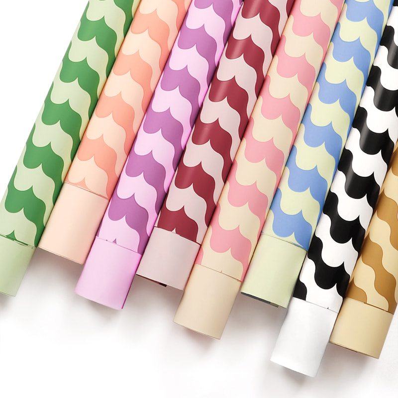 MYHC-35 BOPP golvend patroon waterdicht bloem inpakpapier