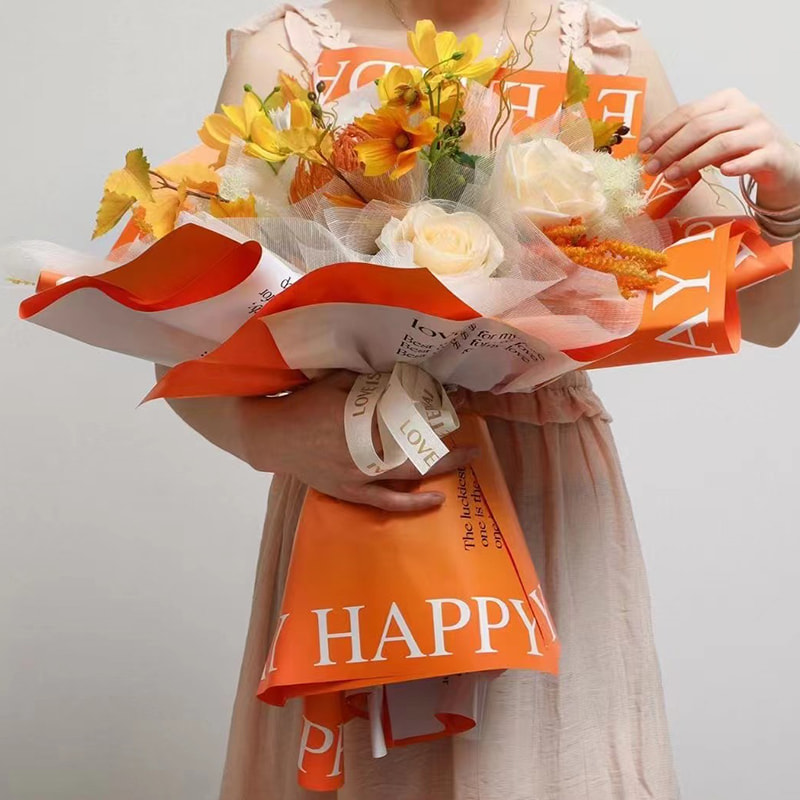 MYHC-38 INS Engelse gradiënt Bopp koeienhuid bloemen inpakpapier