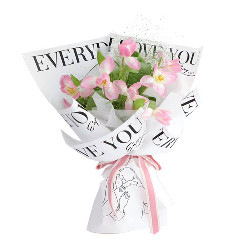 MYHC-40 Jane Eyre knuffelpatroon monochroom katoenen bloem inpakpapier