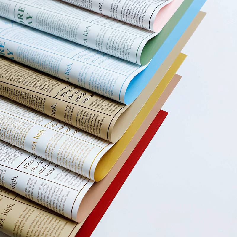 MYHC-41 Enkelzijdig inpakpapier van koeienhuid in krantenstijl