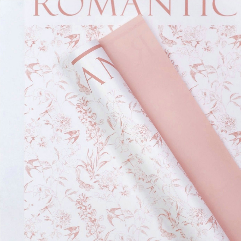 MYHC-49 Enkelzijdig inpakpapier met frisse, matte bloemen