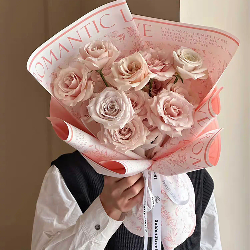 MYHC-49 Enkelzijdig inpakpapier met frisse, matte bloemen