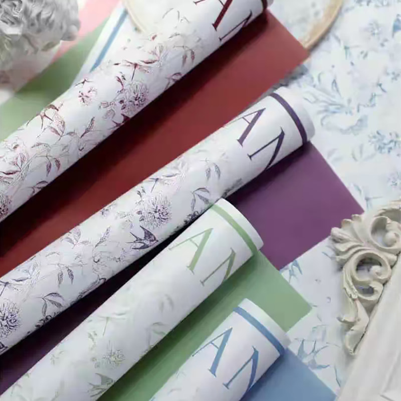 MYHC-49 Enkelzijdig inpakpapier met frisse, matte bloemen
