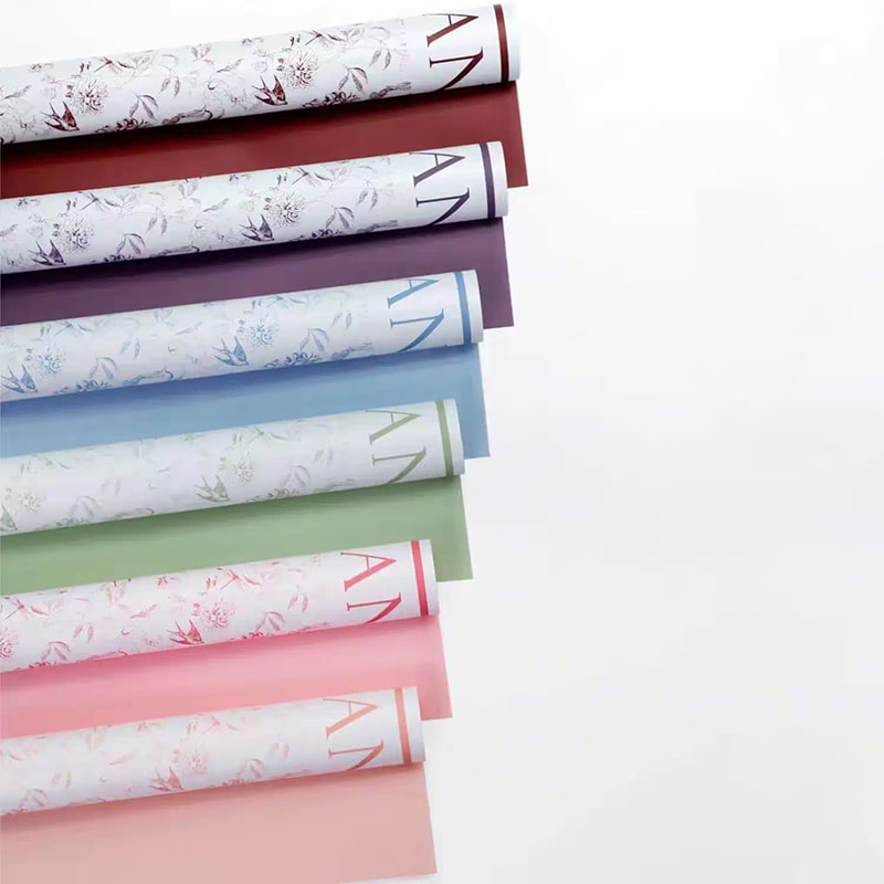 MYHC-49 Enkelzijdig inpakpapier met frisse, matte bloemen