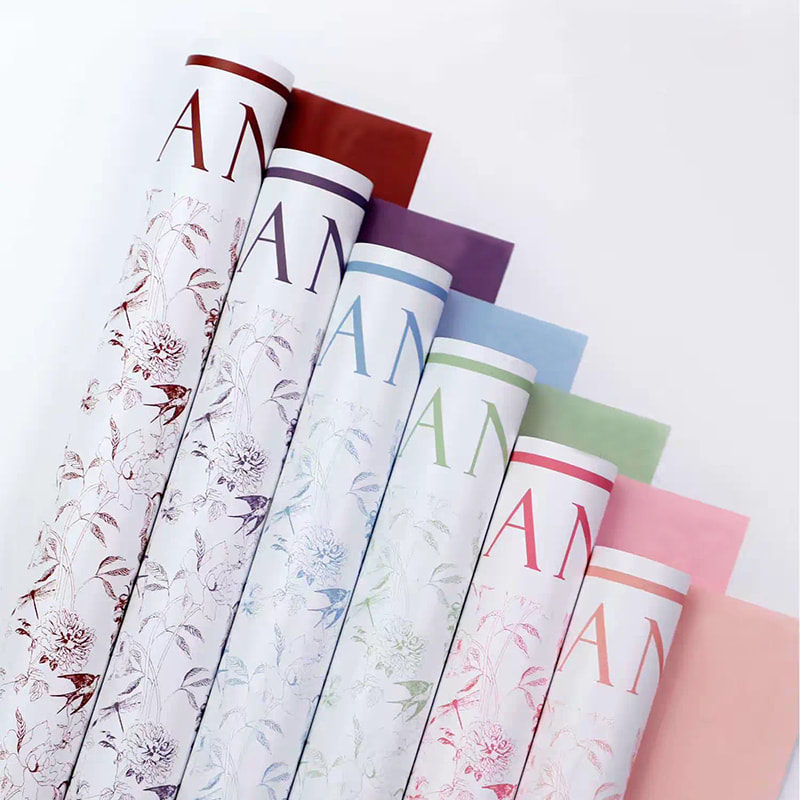 MYHC-49 Enkelzijdig inpakpapier met frisse, matte bloemen