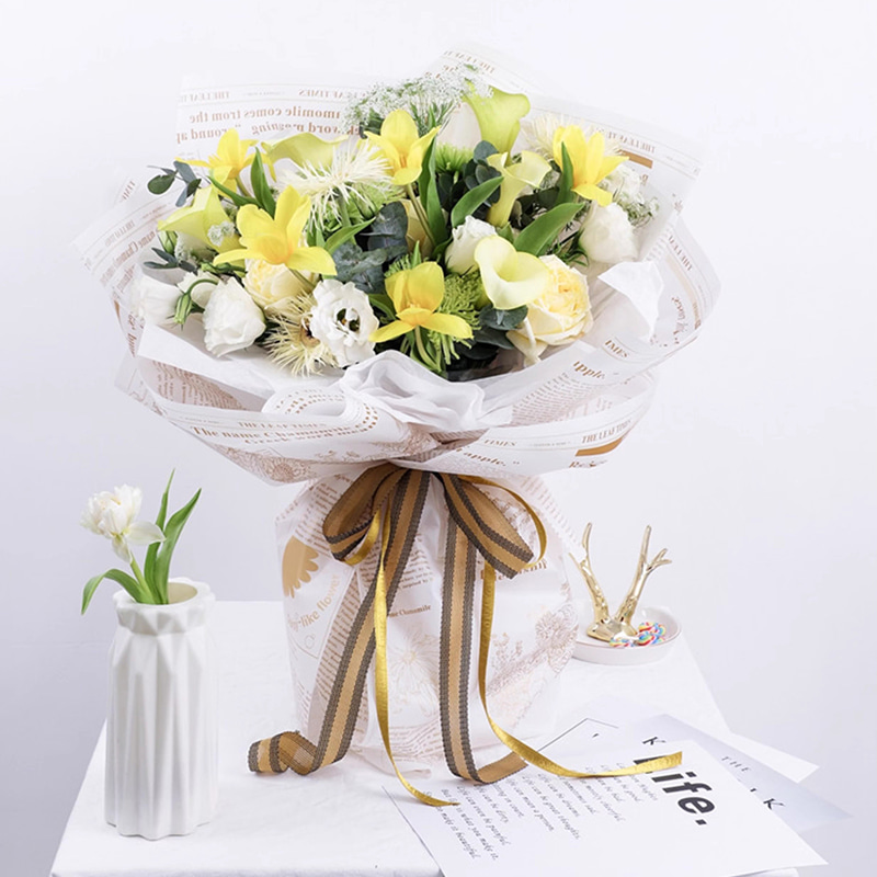 MYHC-52 Kruid Gouden Licht Matt Film 57×57cm (±2cm) Plastic Bloemenverpakkingsfilm