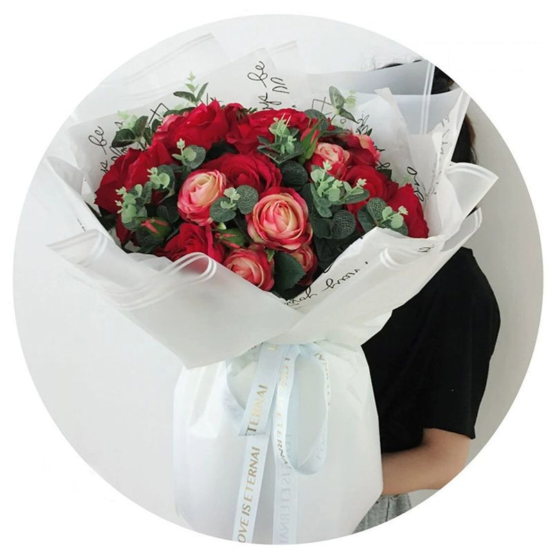 MYHC-54 Enkelzijdige dubbele witte lijnrandverloopkleur Plastic bloemverpakkingsfilm