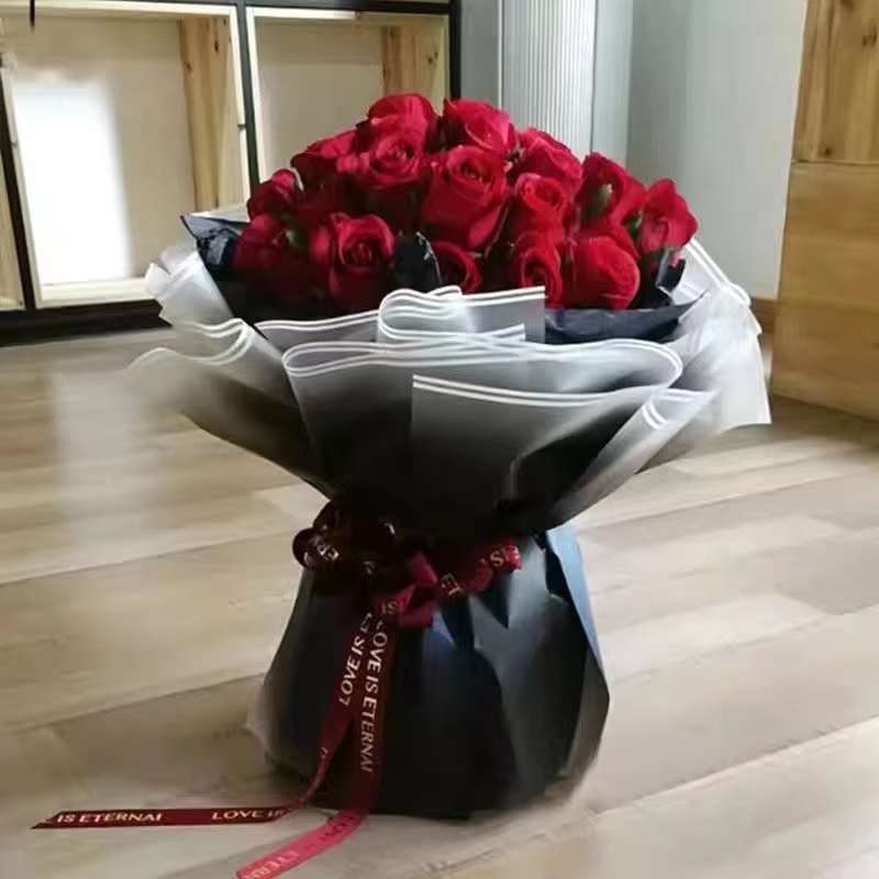 MYHC-54 Enkelzijdige dubbele witte lijnrandverloopkleur Plastic bloemverpakkingsfilm