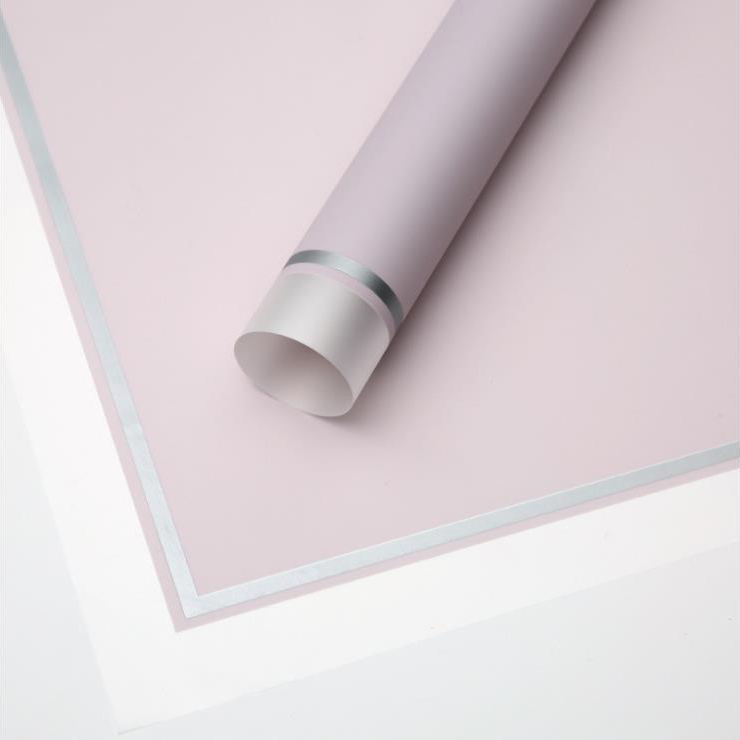 MYHC-61 Witte rand met gouden rand Matte film Mat bloeminpakpapier