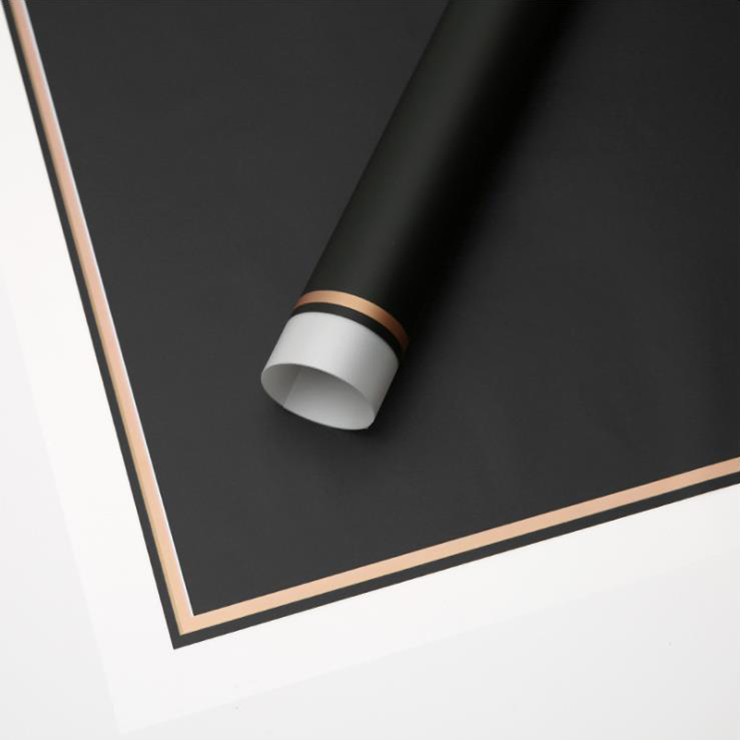 MYHC-61 Witte rand met gouden rand Matte film Mat bloeminpakpapier