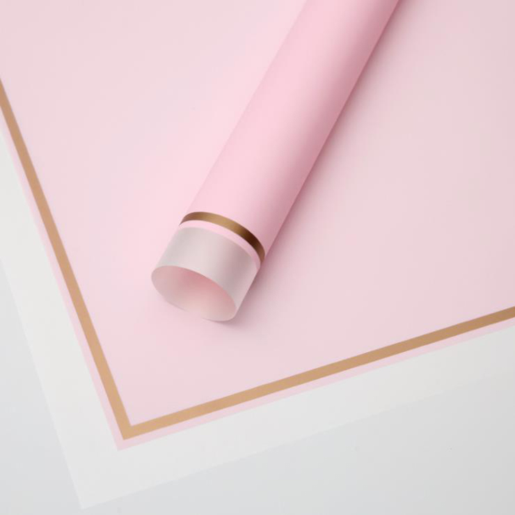 MYHC-61 Witte rand met gouden rand Matte film Mat bloeminpakpapier