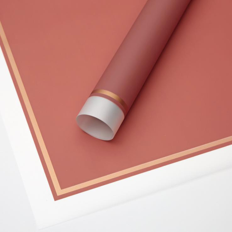 MYHC-61 Witte rand met gouden rand Matte film Mat bloeminpakpapier