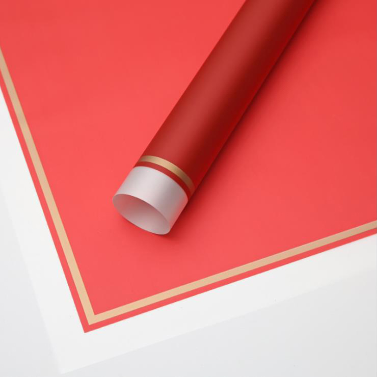 MYHC-61 Witte rand met gouden rand Matte film Mat bloeminpakpapier