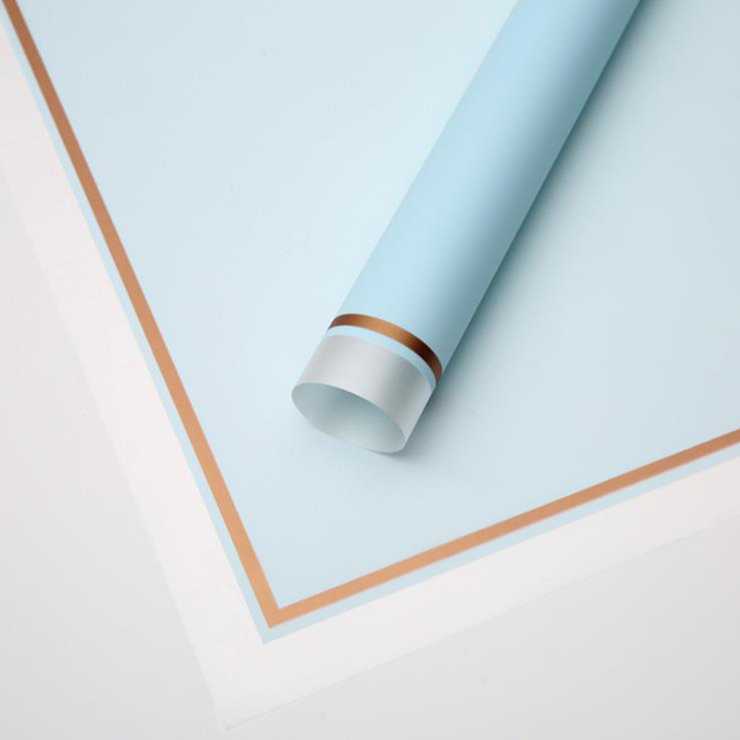 MYHC-61 Witte rand met gouden rand Matte film Mat bloeminpakpapier