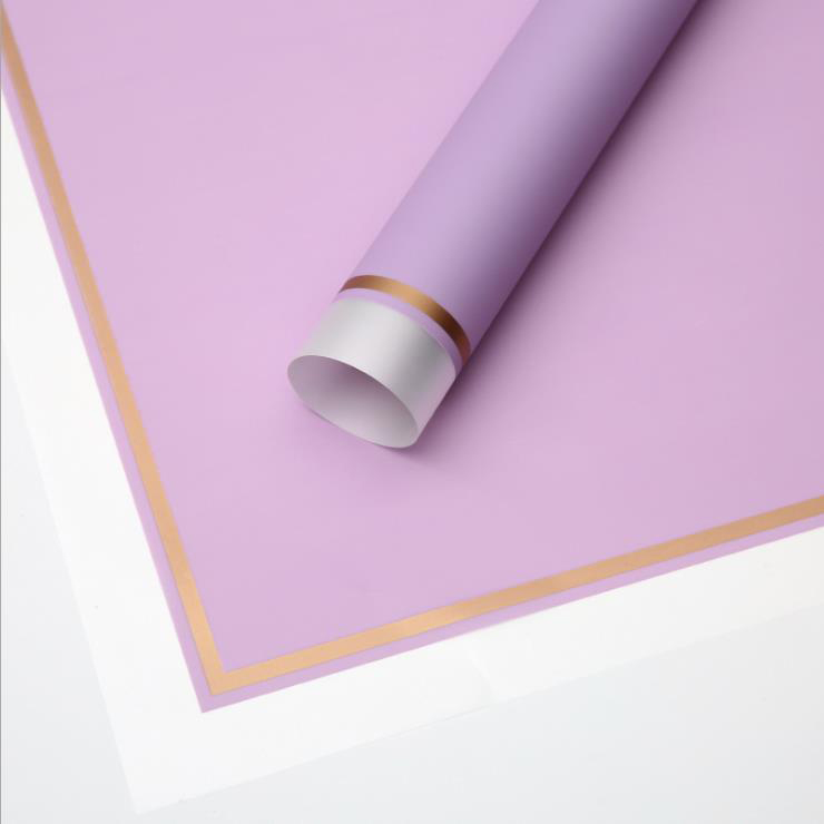MYHC-61 Witte rand met gouden rand Matte film Mat bloeminpakpapier