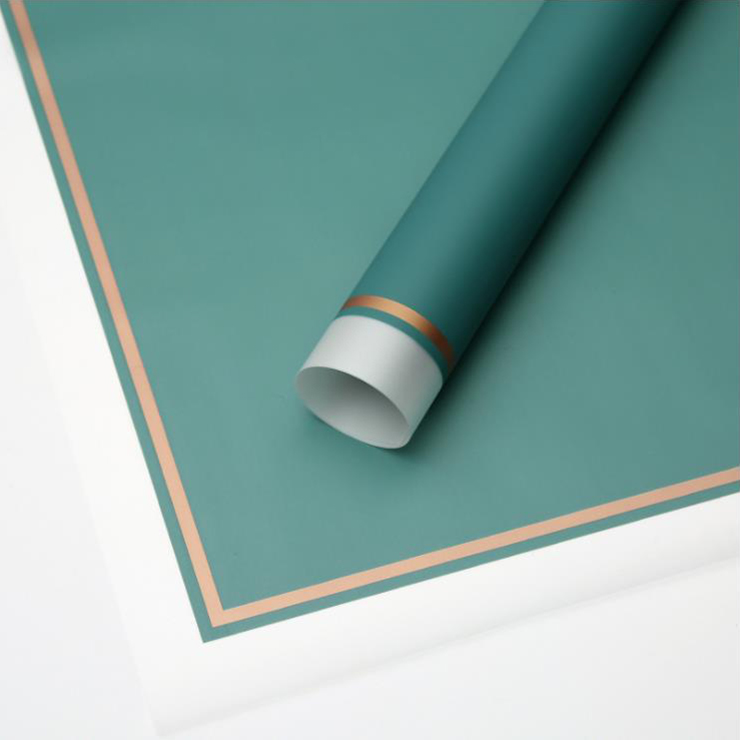 MYHC-61 Witte rand met gouden rand Matte film Mat bloeminpakpapier