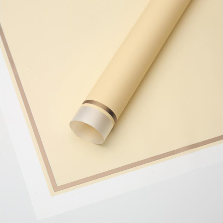 MYHC-61 Witte rand met gouden rand Matte film Mat bloeminpakpapier