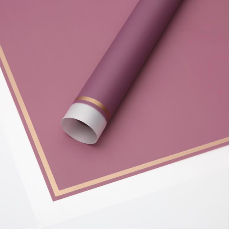 MYHC-61 Witte rand met gouden rand Matte film Mat bloeminpakpapier