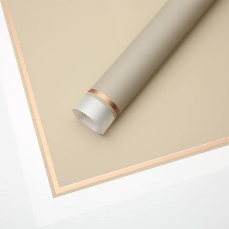 MYHC-61 Witte rand met gouden rand Matte film Mat bloeminpakpapier