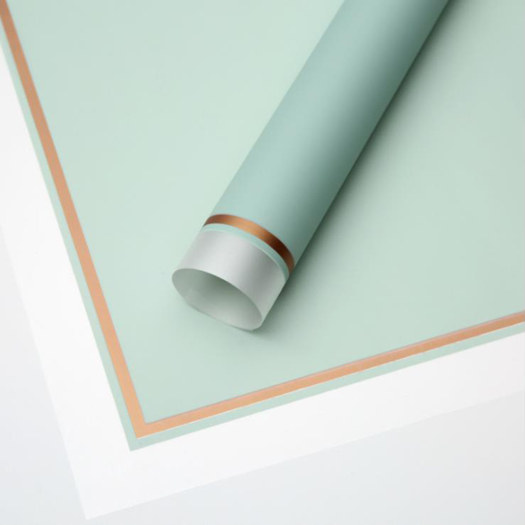 MYHC-61 Witte rand met gouden rand Matte film Mat bloeminpakpapier