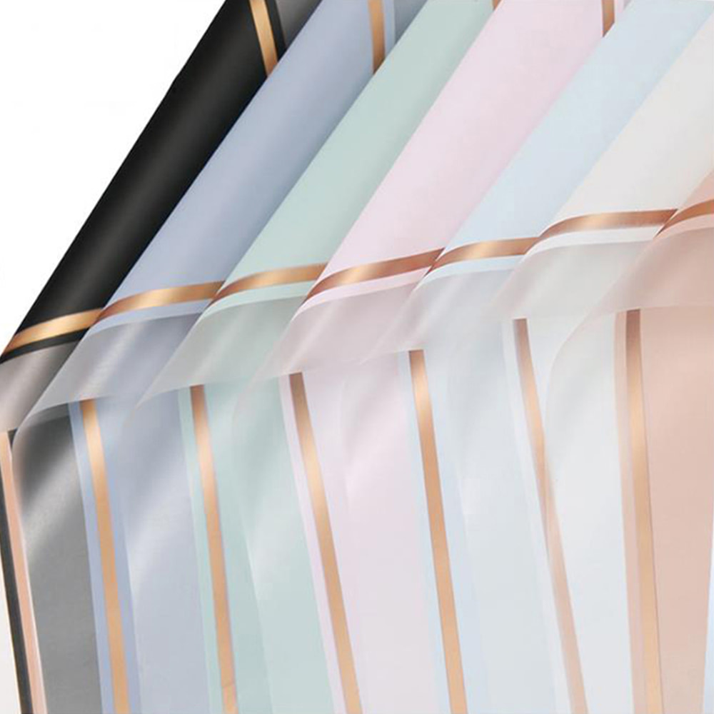 MYHC-61 Witte rand met gouden rand Matte film Mat bloeminpakpapier