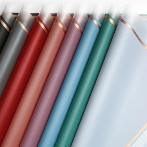 MYHC-61 Witte rand met gouden rand Matte film Mat bloeminpakpapier