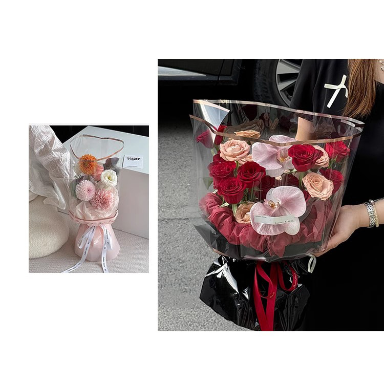 MYHC-70 Gold Line plastic bloemen opp verpakkingspapier