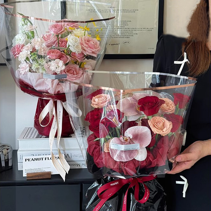 MYHC-70 Gold Line plastic bloemen opp verpakkingspapier