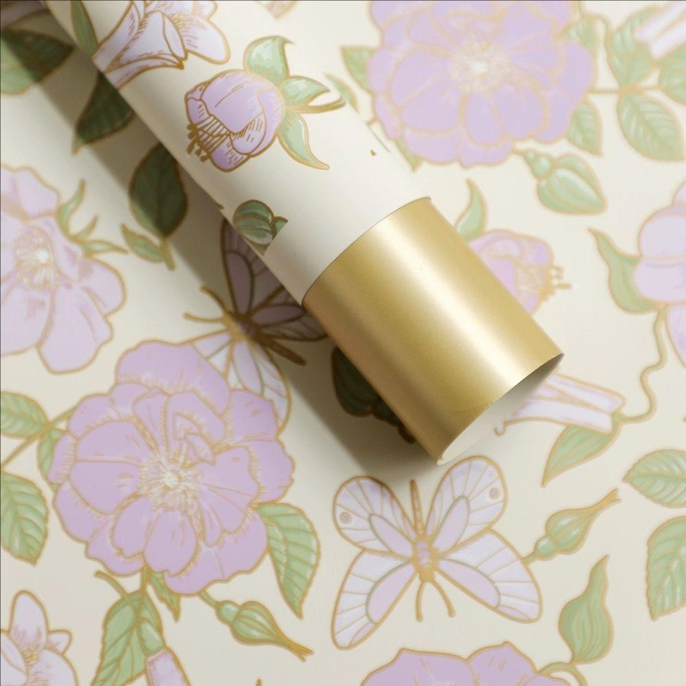 MYHC-76 Goudgerand Vintage Camellia Patroon Parelmoer Film Bloem Inpakpapier