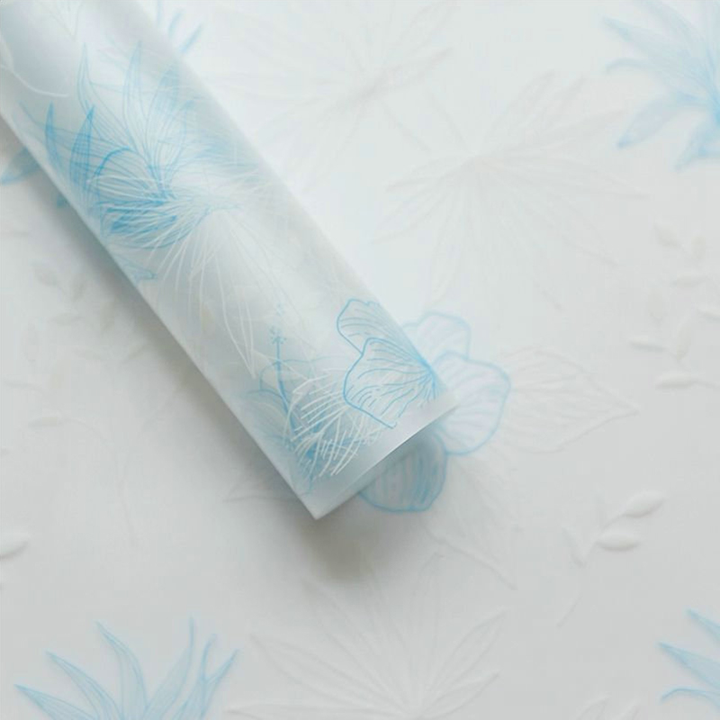 MYHC-80 Eenvoudige plantenlijnen Transparante folie Bloemen inpakpapier
