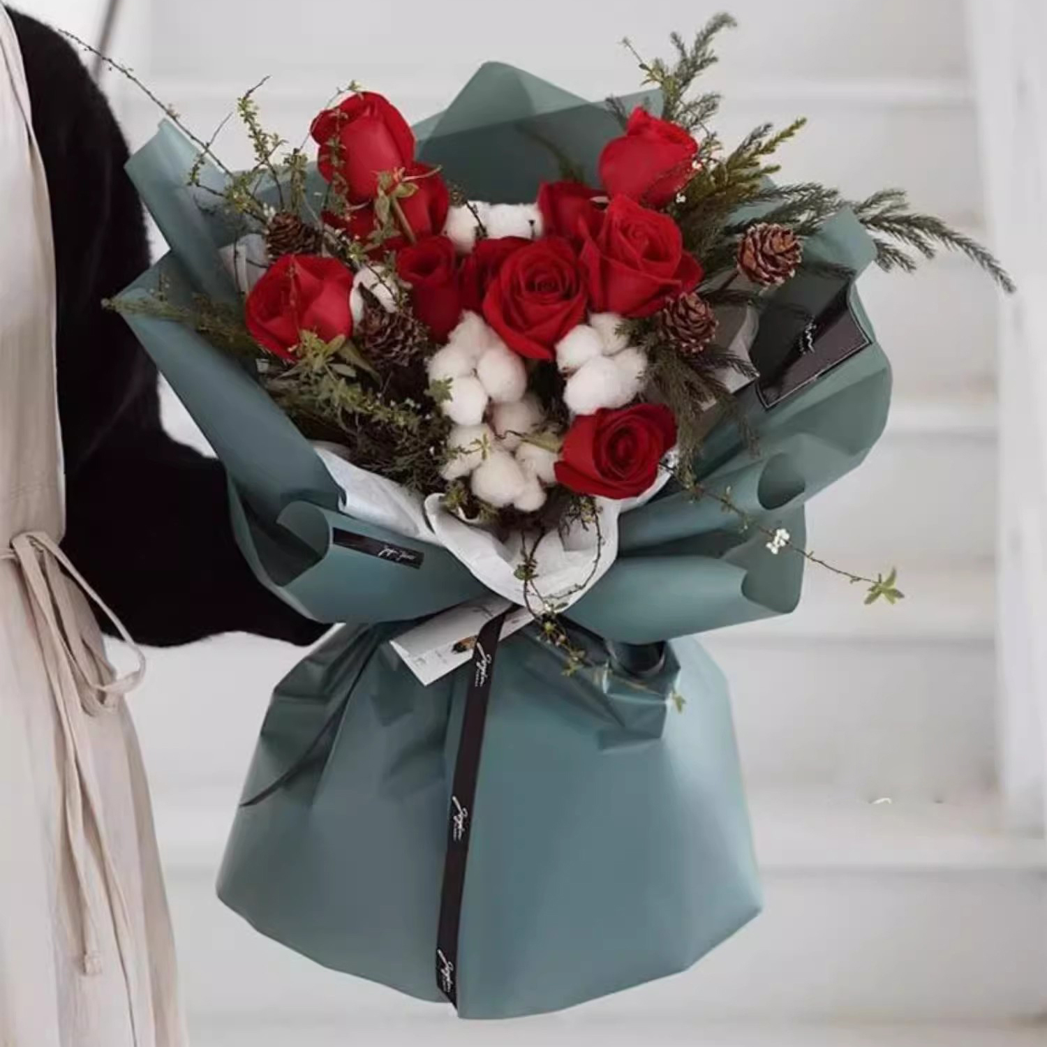 Mat effen kleur doorschijnend bloemeninpakpapier