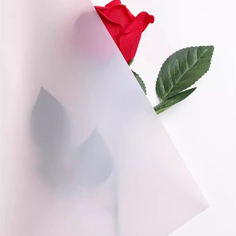 Mat effen kleur doorschijnend bloemeninpakpapier