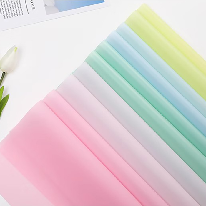 Mat effen kleur doorschijnend bloemeninpakpapier
