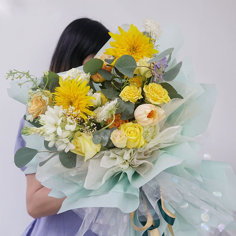 Mat effen kleur doorschijnend bloemeninpakpapier
