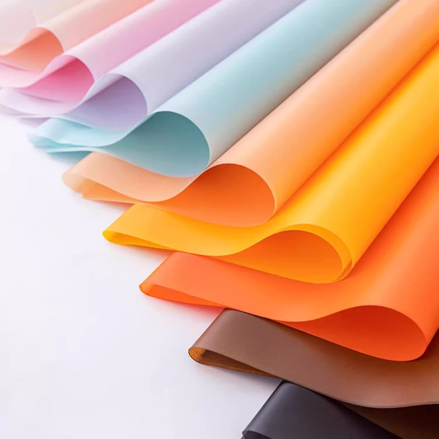 Mat effen kleur doorschijnend bloemeninpakpapier