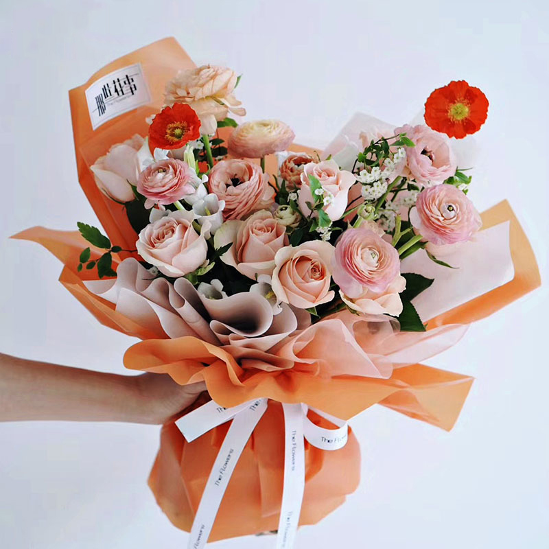 Mat effen kleur doorschijnend bloemeninpakpapier