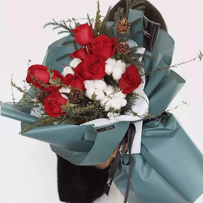 Mat effen kleur doorschijnend bloemeninpakpapier