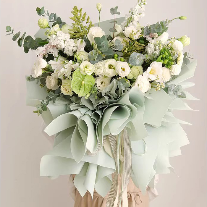 Mat effen kleur doorschijnend bloemeninpakpapier