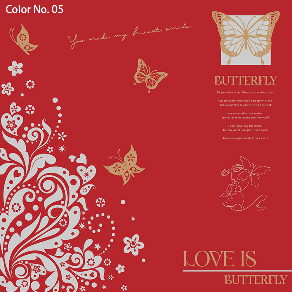 Waterdichte boeketverpakking Nossa-papier met enkelzijdige coating uitgehold vlinderprintontwerp