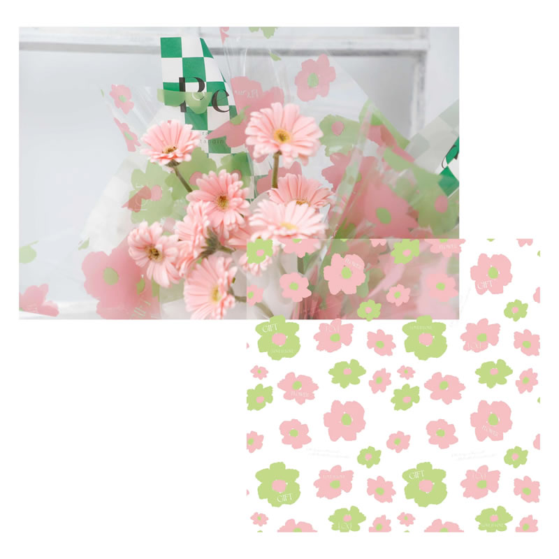 58x58cm waterdichte plastic bloemenwikkelrol