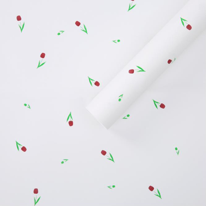 Boeket dik inpakpapier met artistieke woorden